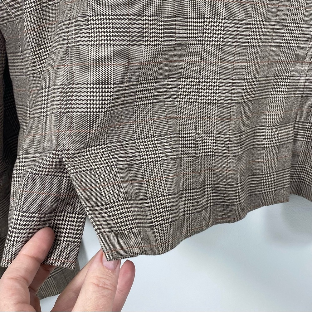 Mossimo Classic Chocolate Brown and Cream Glen Check Plaid Blazer Suit Jacket M - Picture 11 of 16